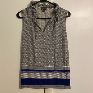 The Limited Black/White and Blue Dressy Top